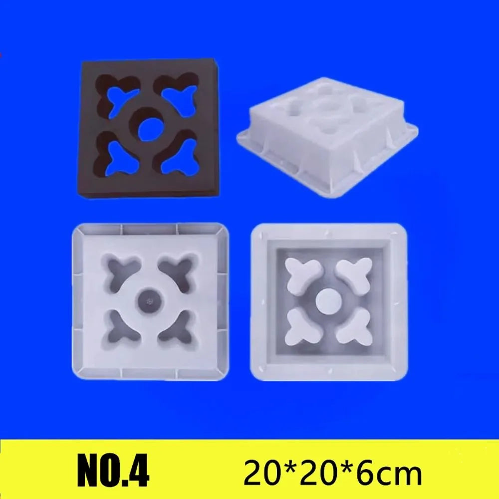 Plastic Square Brick Mold 20x20cm | 3D Antique Cement Garden