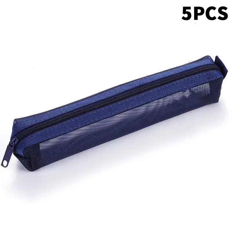 Mesh Pencil Case Zipper Pouch | Portable Stationery Organizer