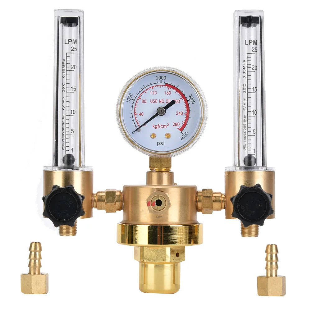 Dual Tube Argon Regulator Flowmeter Gas Pressure Reducer G5 8 Male