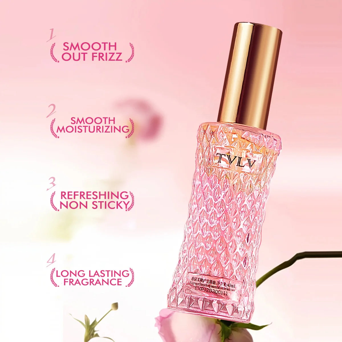 Romantic Fragrance Hair Care Essential Oil Spray, Fragrance Hair Conditioner, Smoothing Hair Oil Anti-Frizz, Moisturizing and Nourishing, Heat Protection, Long-Lasting Fragrance, Refreshing and Easily Absorbed Hair Care Spray Peaceful Pleasures Health and Wellness