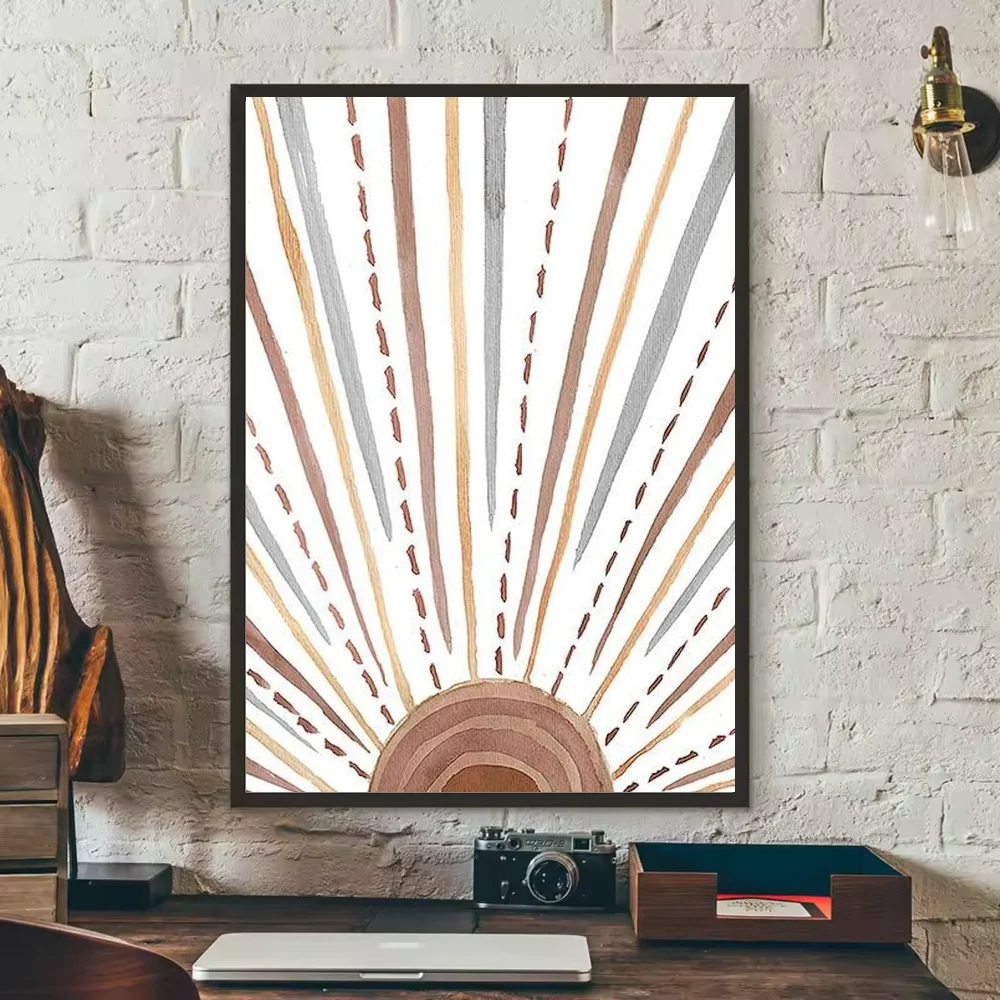 Abstract Sun Moon Woman Wall Poster | HD Waterproof PVC Art Wall Art Poster Peaceful Pleasures Health and Wellness z3 40X50cmNoframe