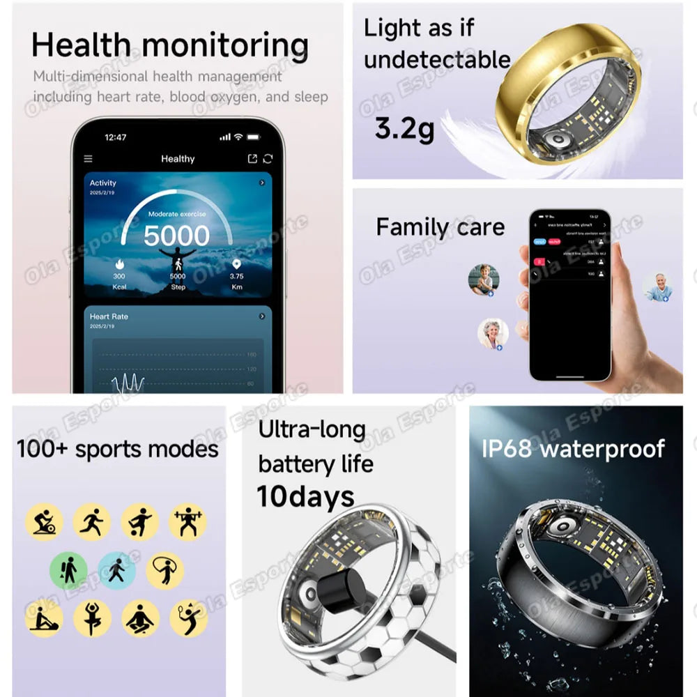 Incoming Call Vibration Alerts Smart Ring 2026 Gesture To Swipe Videos Messages Alarms Vibration Health Monitoring Smartring NEW Peaceful Pleasures Health and Wellness