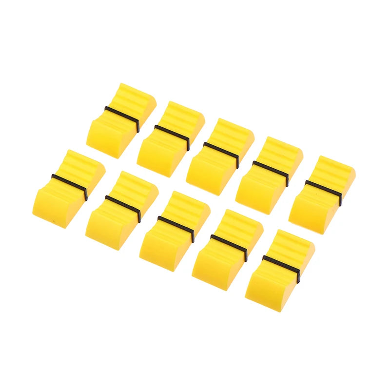 Multicolor Plastic Mixer Push Key Cap Fader Knob Cap Touch Sensitive Slider Ribbed Mixer Desk Switch Knob Cap Length 24.5MM Peaceful Pleasures Health and Wellness Yellow Other