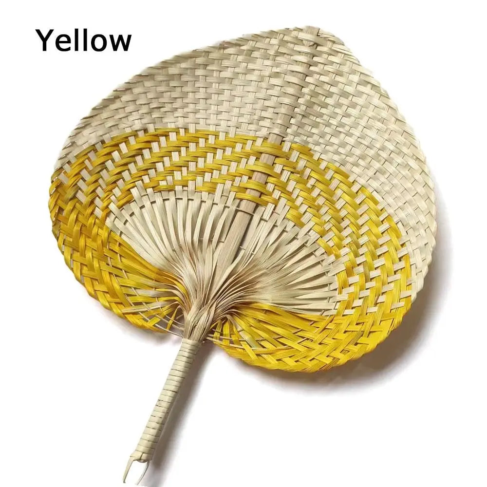 Handmade Peach-Shaped Bamboo Woven Hand Fan | Summer Decor