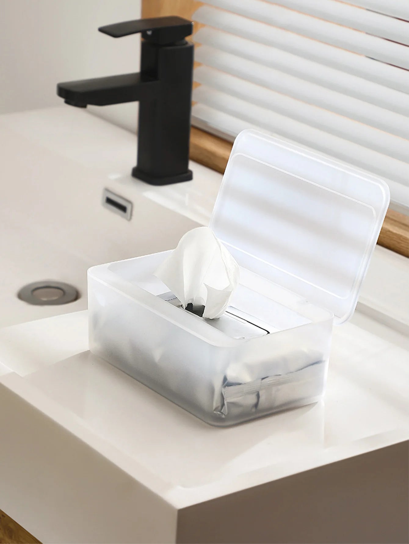 1Pc Japanese Style Wet Wipes Container Waterproof Wipe Box With Lid Bedroom Living Room Pull-out Multi-purpose Storage Box Peaceful Pleasures Health and Wellness