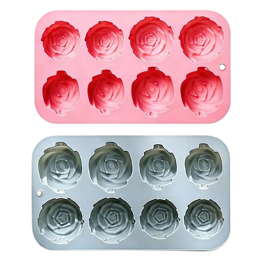 8-Cavity Rose Silicone Mold – Baking, Soap, Candle & Chocolate Silicone Baking Mold Oasis Select