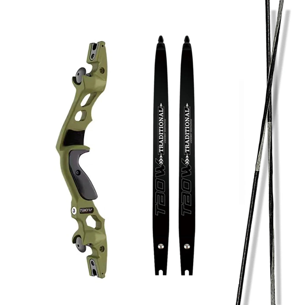 JUNXING HI 30-60lbs Recurve Bow Riser Right Hand Takedown ILF Arrow