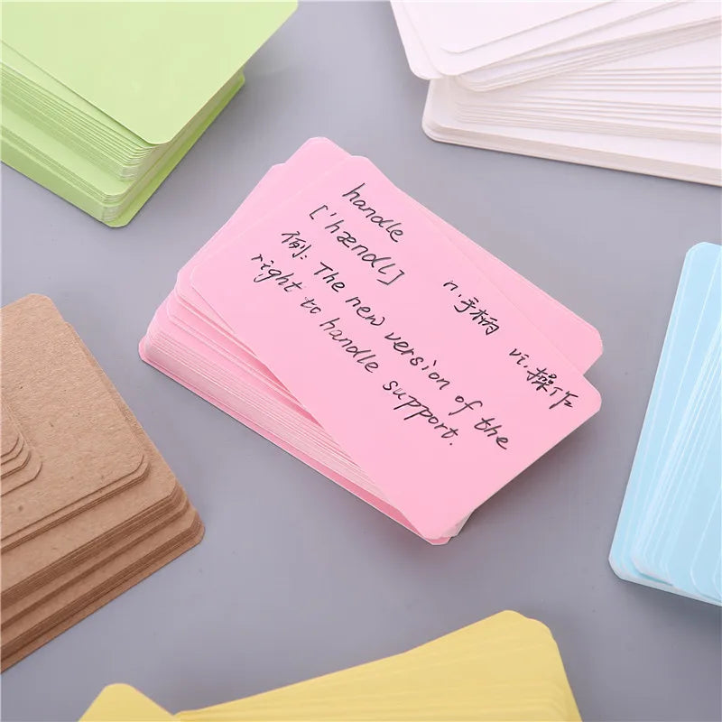 100pcsBlank Cardstock Handwritten English Words White Hard Small