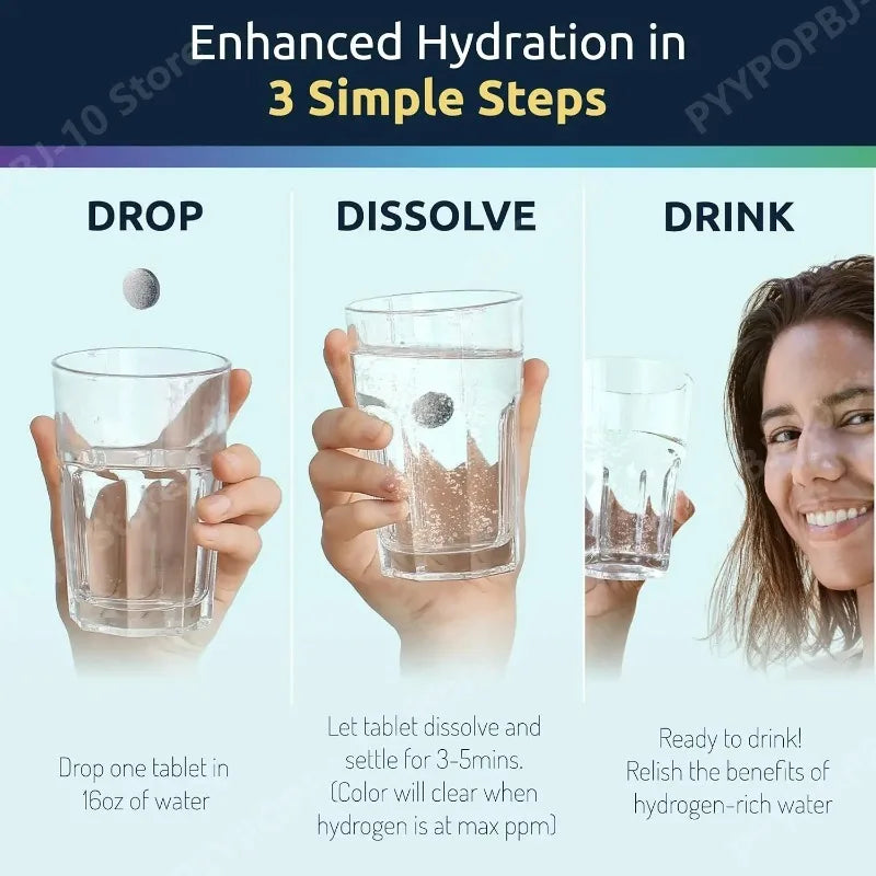 Hydrogen Water Tablets with Magnesium 12 PPM H2 | 90 ct