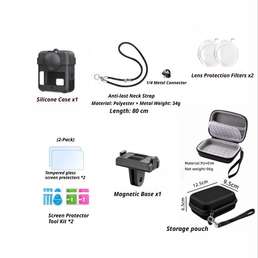 DJI Osmo 360 Metal Cage Quick Release Mount & Cold Shoe Frame Camera Cage Mount Oasis Select kit A