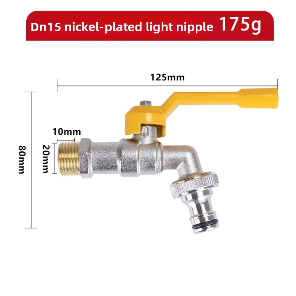 Brass Ball Valve & Bulkhead Fitting – 1/2" Female x 3/4" Male