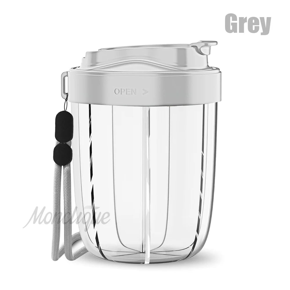 Large 7 Various Vitamins Travel Pill Case 7 Grids Pill Cup Bottle Organizer Supplement Organizer for Holding Box Straw Container Peaceful Pleasures Health and Wellness Grey