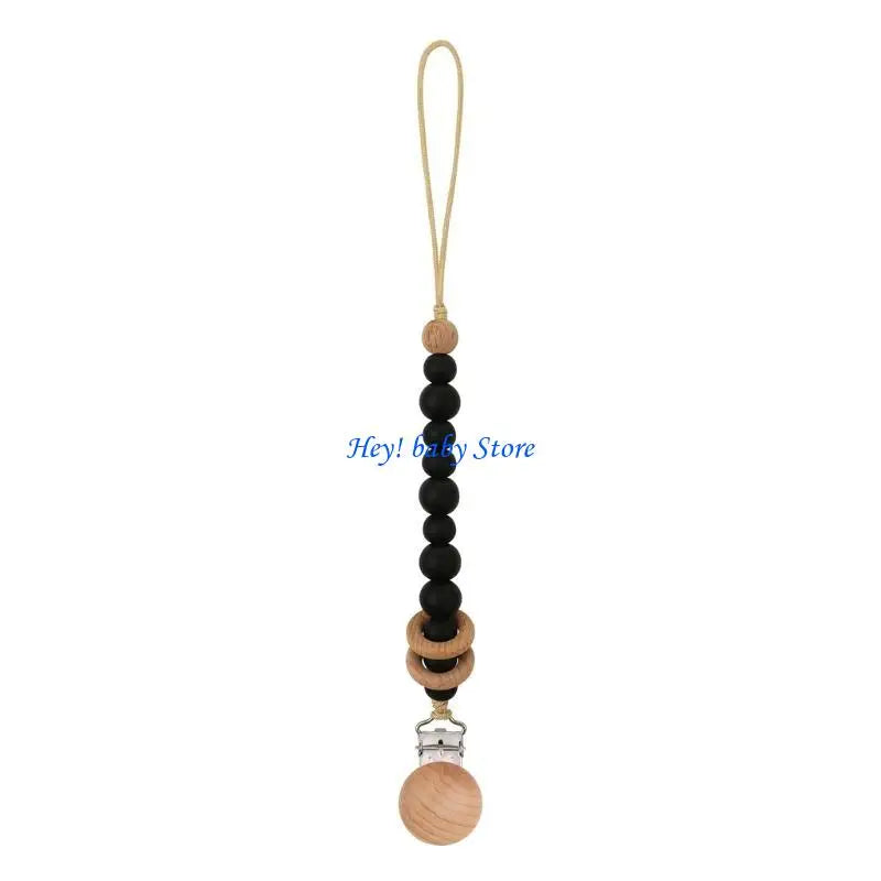 Handmade Wooden Silicone Baby Pacifier Soother Chain | 0–12M