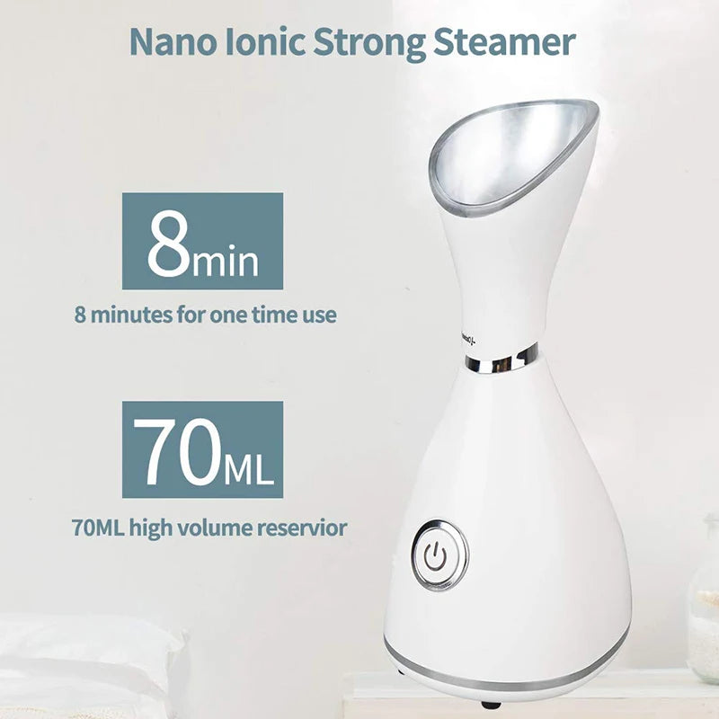 OEM Private Label Electric Deep Cleaning Face Sprayer 2 in 1 Household Nano Ionic Facial Steamer Peaceful Pleasures Health and Wellness