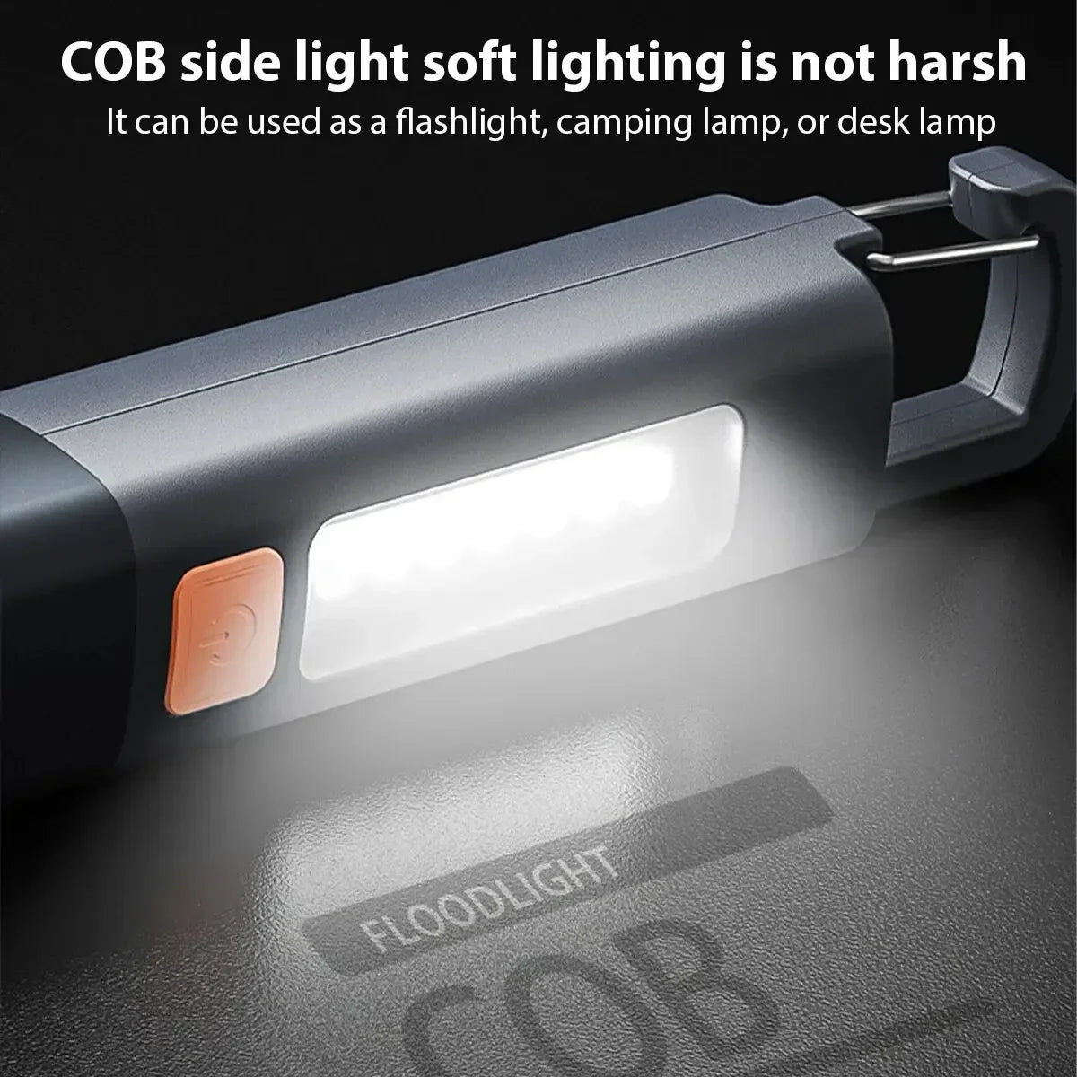 ESMARTER COB LED Flashlight – USB-C Rechargeable Camping Torch