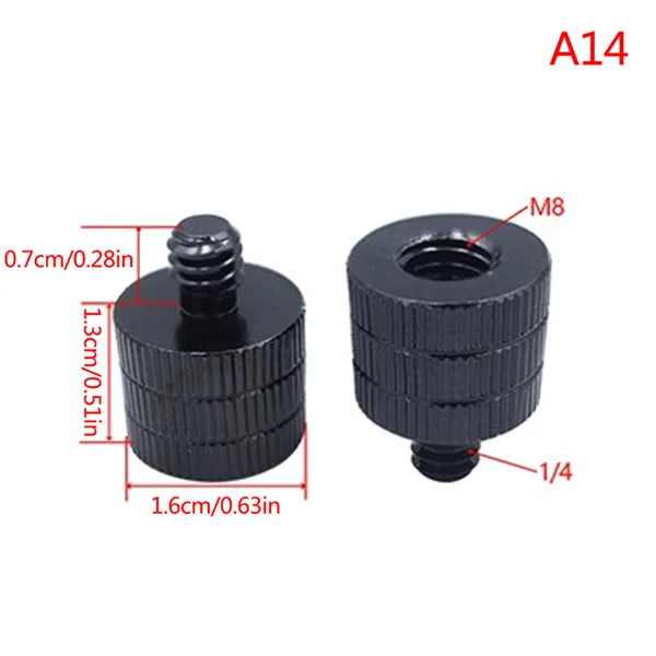 1/4" & 3/8" to M4–M10 Thread Screw Mount Adapter for Tripod