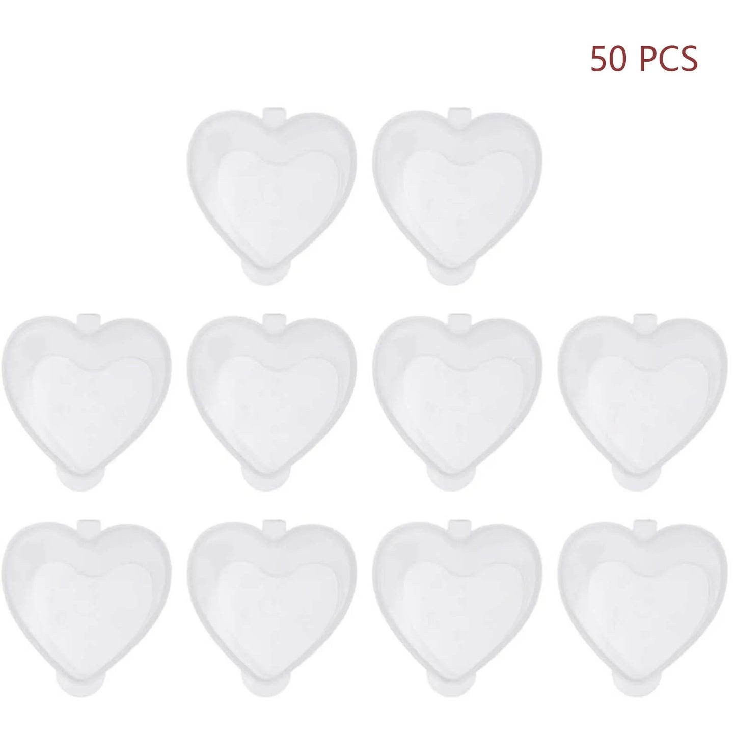 50-Pack Heart Shaped Clear Dessert Cups with Lids | 20ml