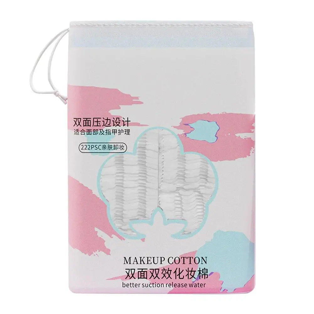 3-Layer Makeup Cotton Pads 50/100/222 Pack with Travel Bag