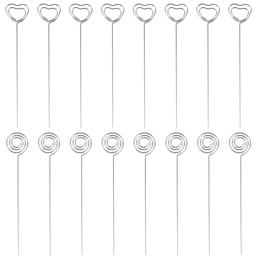 Y51A-60 Pieces Metal Wires Memo Clip Note Card Holders Table Number Clip Photo Stand For Wedding Party Cake Decor, Round And Hea Peaceful Pleasures Health and Wellness silver NONE