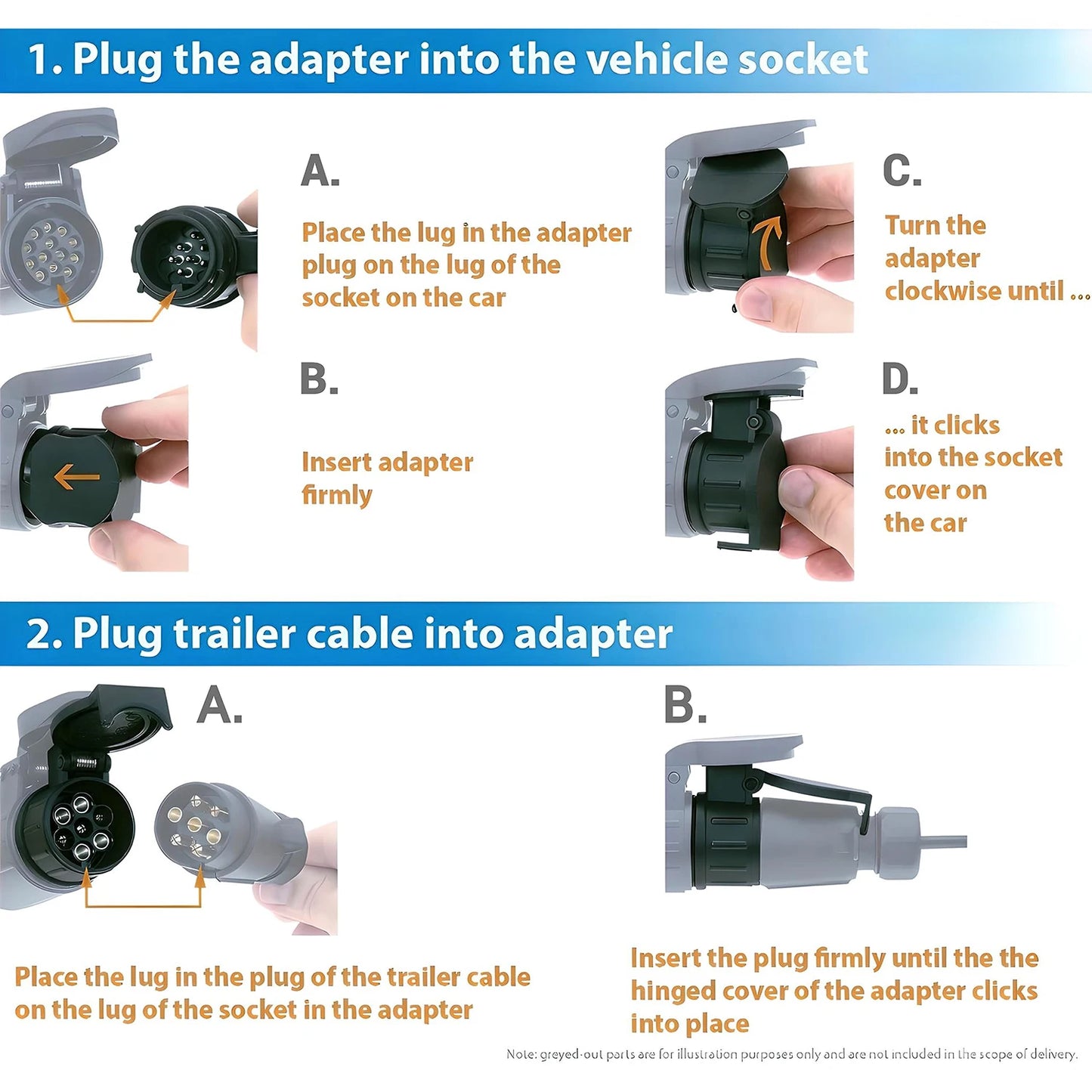 13 Pin to 7 Pin Towing Adaptor Trailer Caravan Truck Towbar Car Plug Adapter 12V Waterproof Electric Socket Converter Connector Peaceful Pleasures Health and Wellness