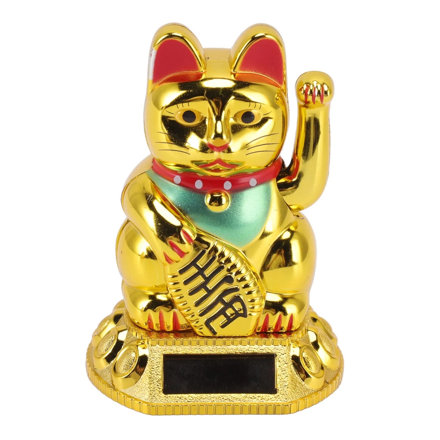 Chinese Lucky Cat Decoration Waving Arm Solar Light Induction Statue