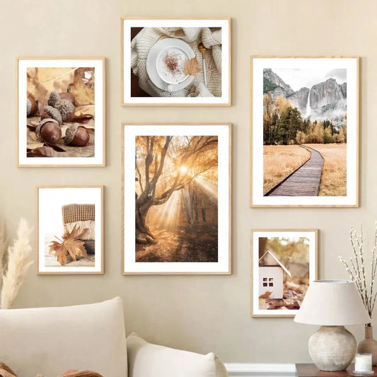 Fall Pumpkin Autumn Canvas Wall Art | Nordic Home Decor Print Canvas Wall Art Peaceful Pleasures Health and Wellness