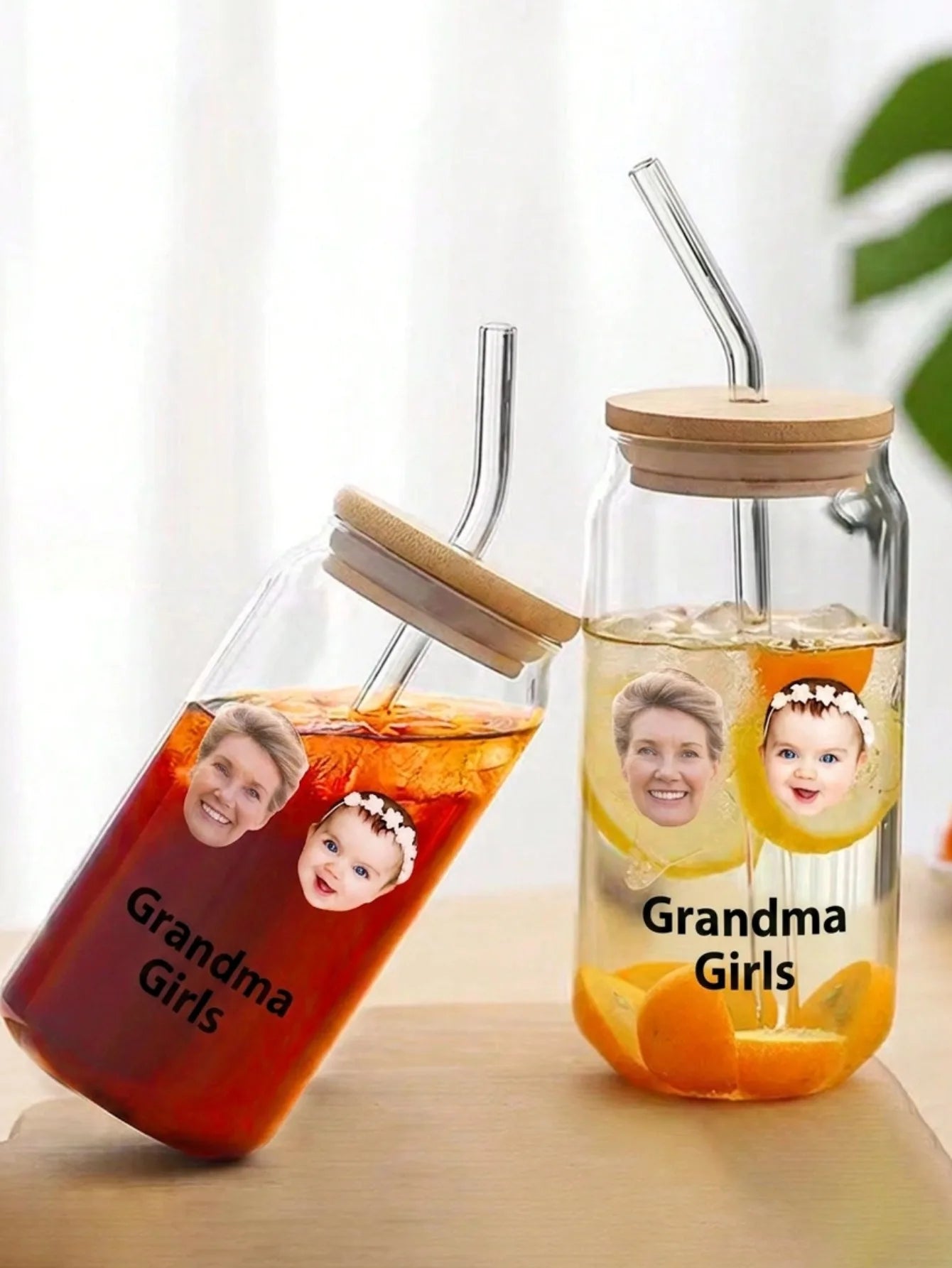 Custom Face Text Tumbler Straw Water Cup Personalized Photo Cup with Lid and Straw Multi Faces Optional Creative Gift for Mom Peaceful Pleasures Health and Wellness