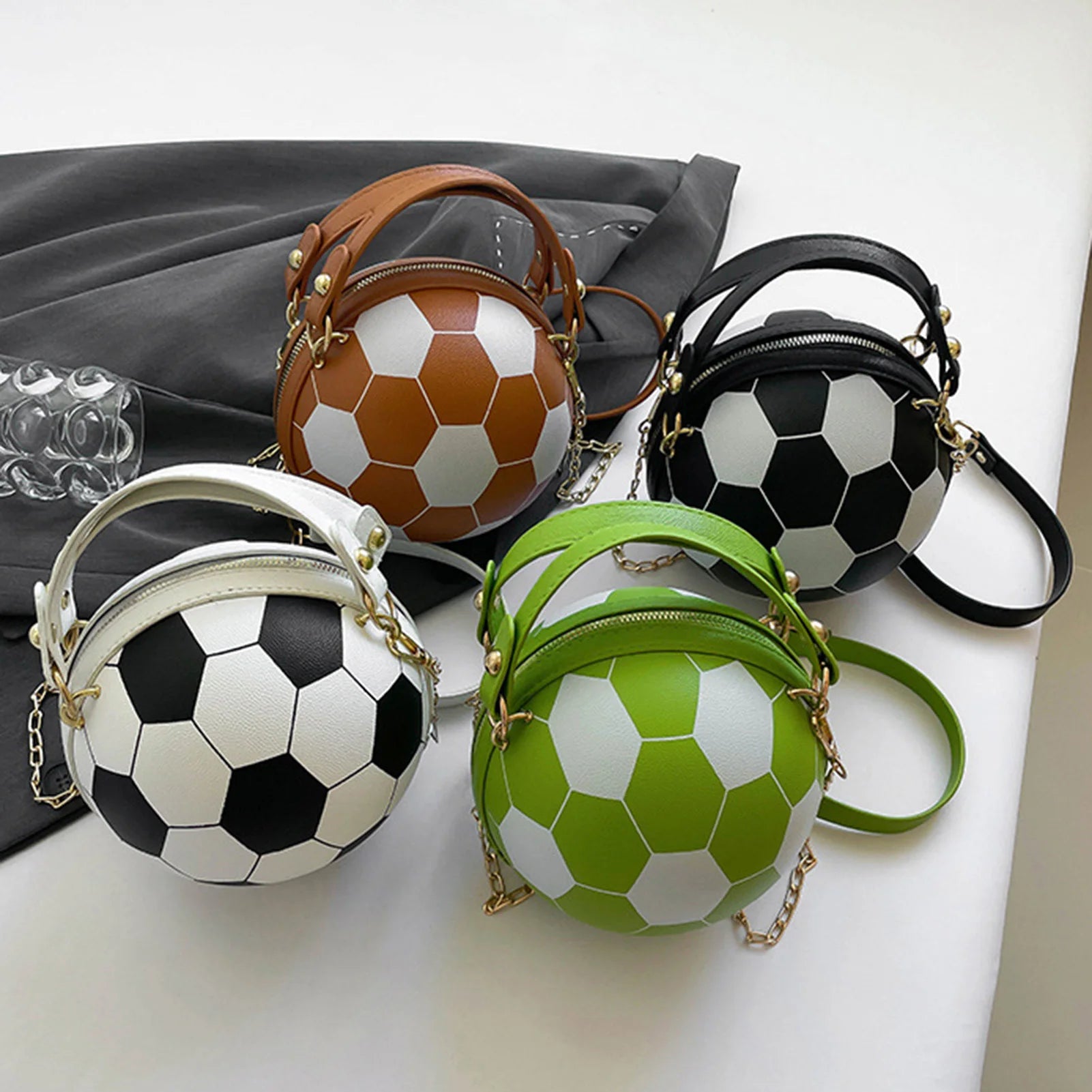 Novelty Basketball Purse For Women PU Leather Basketball Soccer Shoulder Bag for Daily Shopping Travel Peaceful Pleasures Health and Wellness