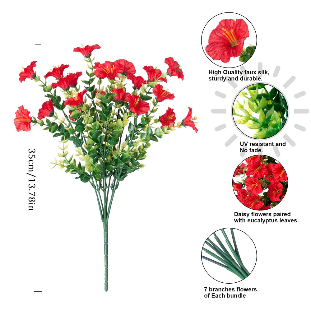UV Resistant Artificial Silk Flowers for Outdoor Garden & Decor