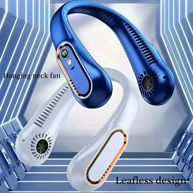 Bladeless Neck Fan USB Rechargeable 5-Speed LED Display