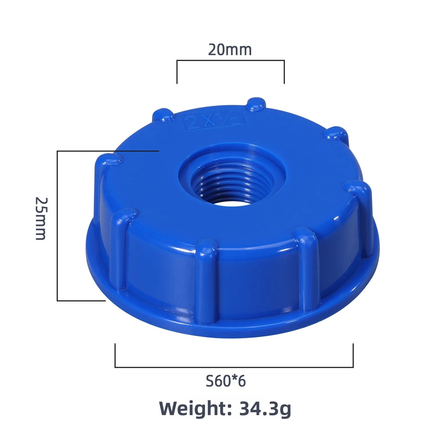 IBC Tank Adapter S60x6 Female Thread to 1/2", 3/4" or 1" Fitting