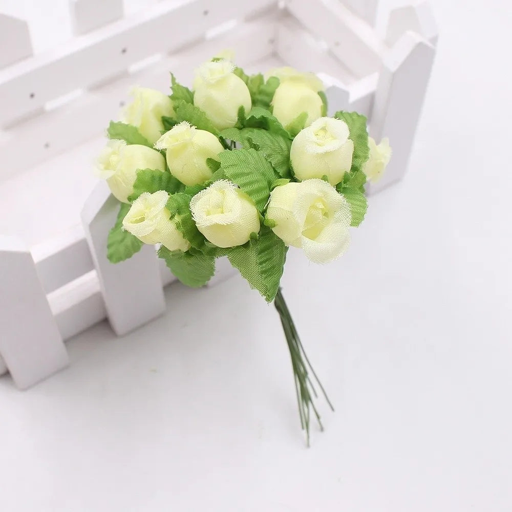 12-Head Silk Rose Artificial Bouquet | DIY Floral Decor