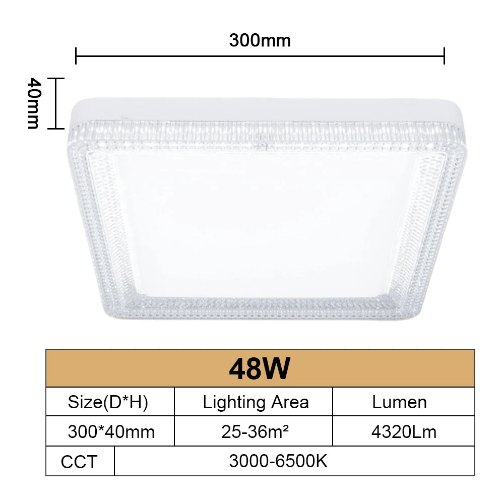 Modern 24-48W LED Crystal Circular Ceiling Light | Living Room