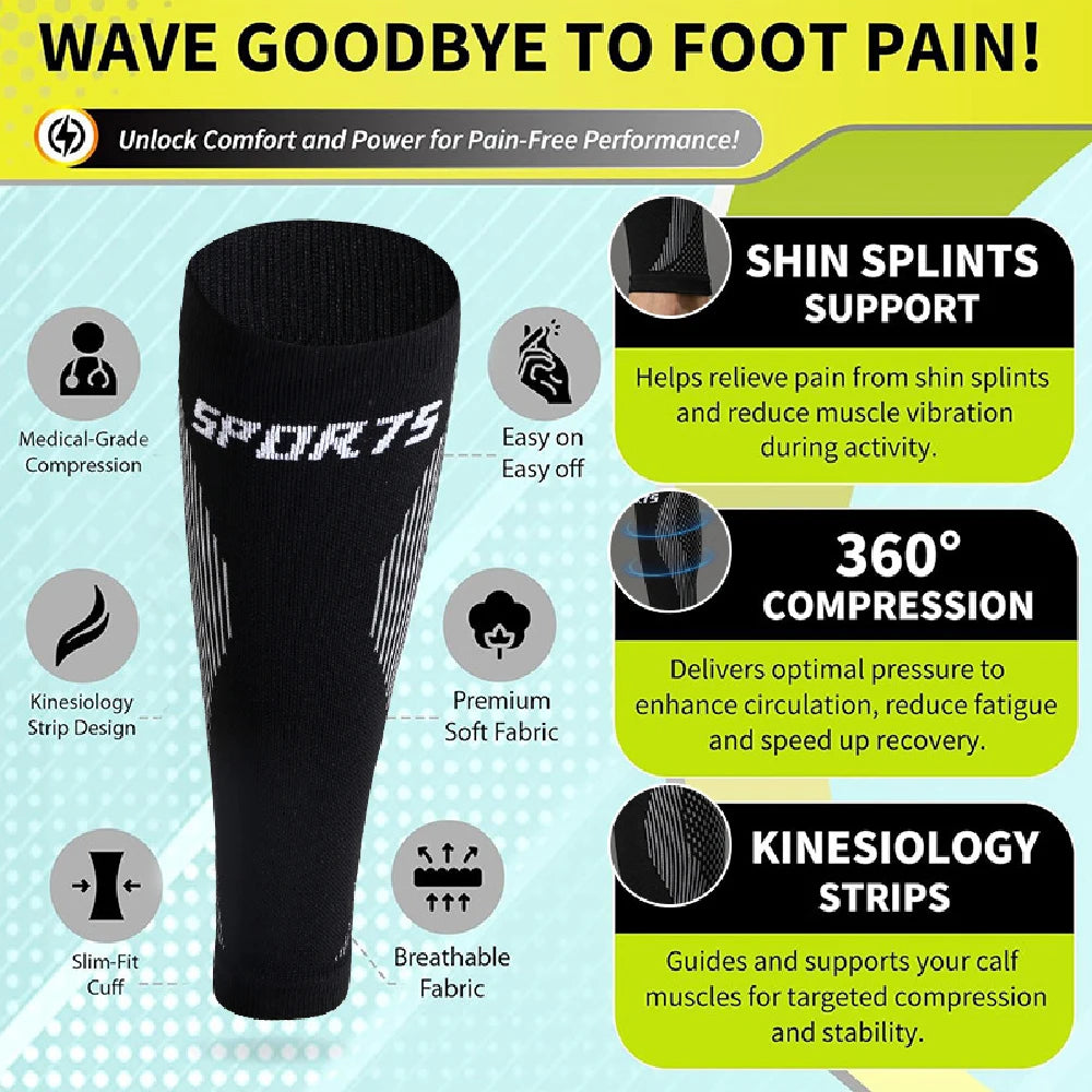 1PCS Calf Compression Sleeve for Men Women – Footless Leg Support for Shin Splints – Breathable,Lightweight,Adjustable One Size Peaceful Pleasures Health and Wellness