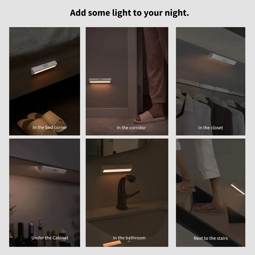 Original Aqara LED Induction Night Light Magetic Design 2Level Brightness Human Body Sensor Smart Home for Bedroom Bedside Peaceful Pleasures Health and Wellness