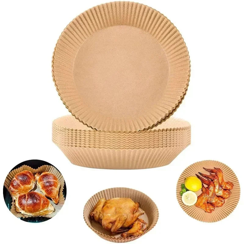 Air Fryer Parchment Paper Liners | Non-Stick, Oil-Proof 50/100 Pcs