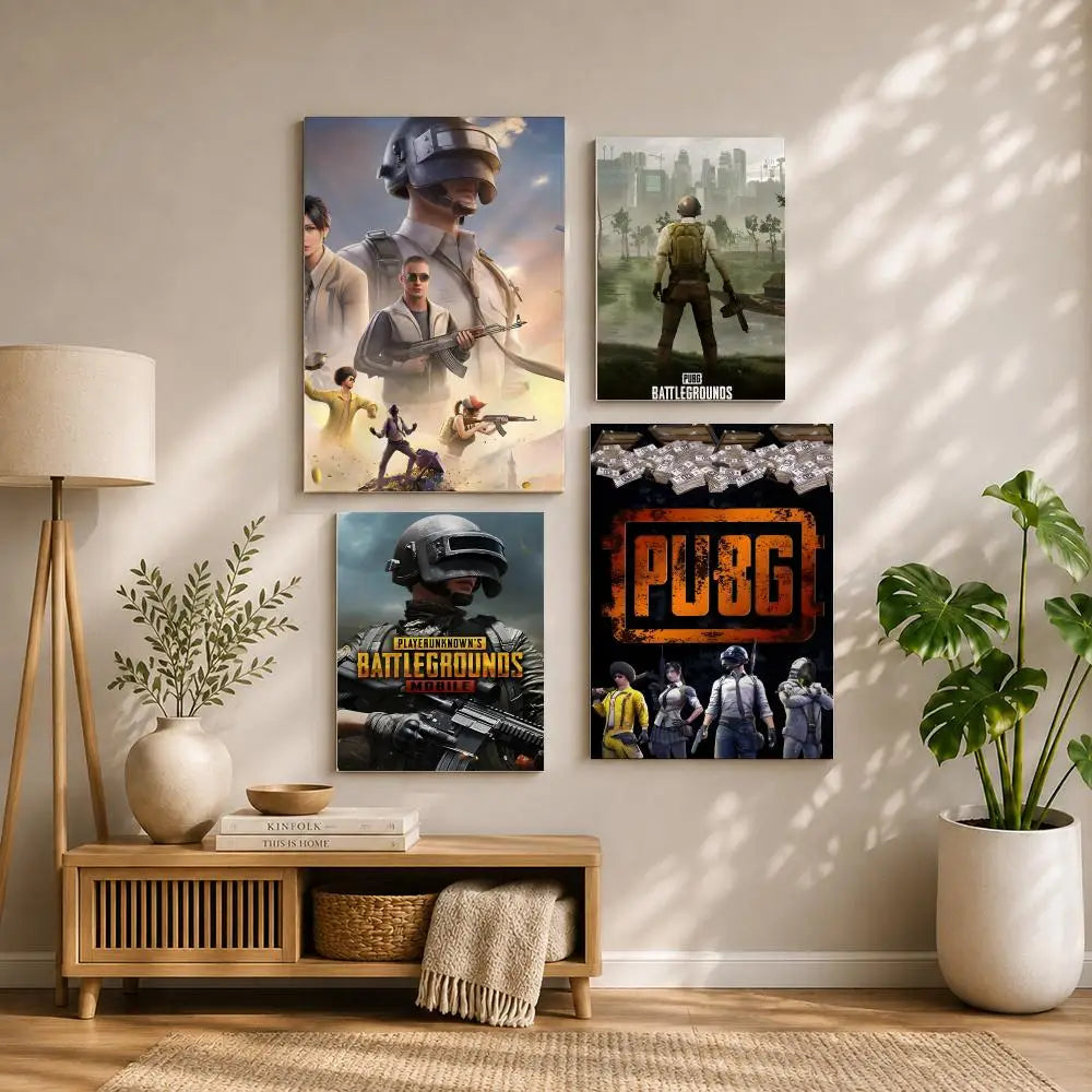 PUBG Battlegrounds HD Wall Poster – Self-Adhesive Waterproof Gaming Wall Poster Peaceful Pleasures Health and Wellness