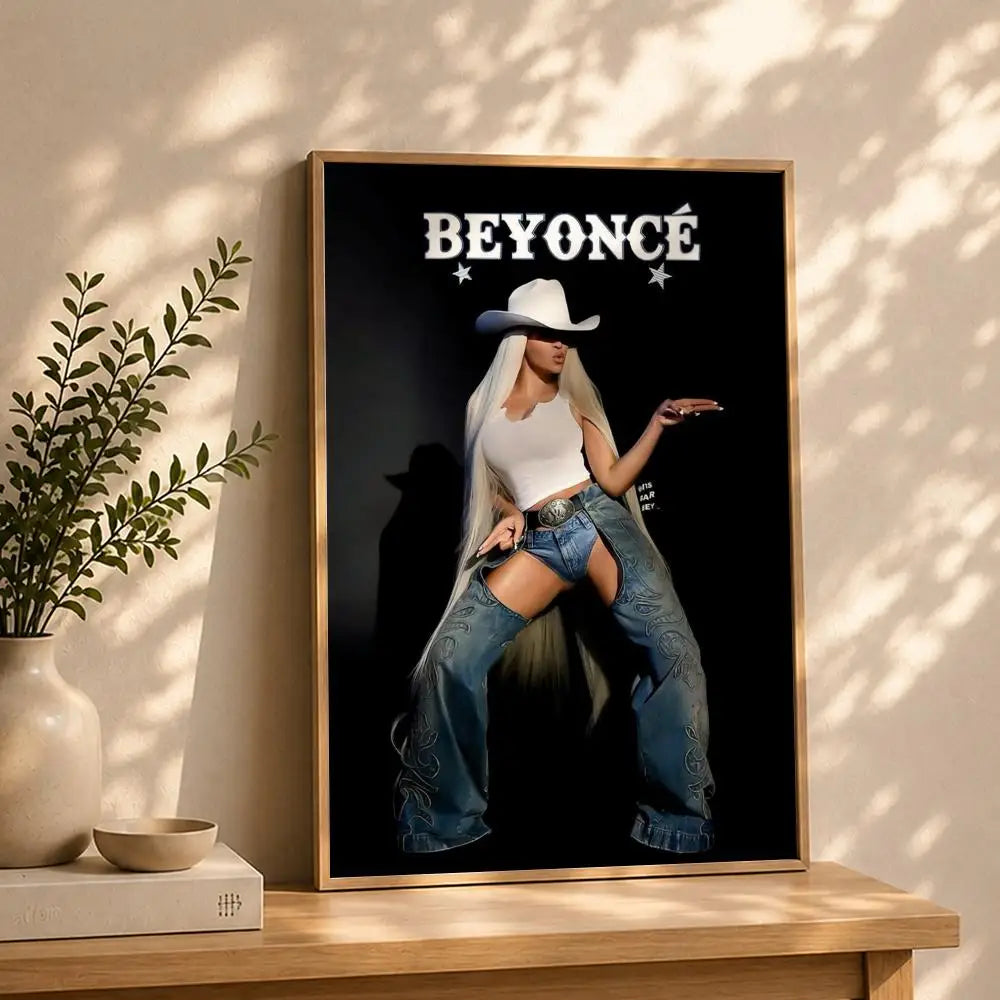 Singer B-BeyonceS Poster HD Self Adhesive Waterproof Wall Art Ideal for Home Office Dorm Bedroom Great Gift Peaceful Pleasures Health and Wellness White6 30X40cmNoframe