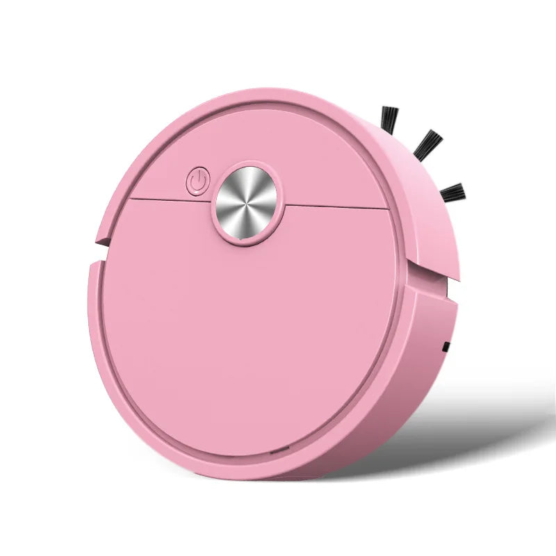 3 in 1 Robot Vacuum Rechargeable Sweeping Machine Strong Suction Compact Cleaning Machine for Pet Hair Stubborn Dirt Peaceful Pleasures Health and Wellness Pink