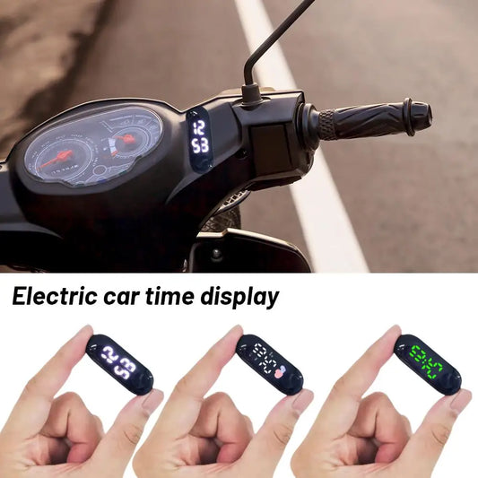 Motorcycle Electric Scooter Digital Time Display Portable Electronic Watch Waterproof Night Light Digital Display LED Clock Peaceful Pleasures Health and Wellness