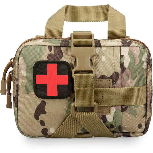 Tactical EMT First Aid Bag Rip Away Molle Pouch for Medical Kit & IFAK Tear-Away Design Travel Outdoor Hiking Emergency Survival Peaceful Pleasures Health and Wellness Camouflage