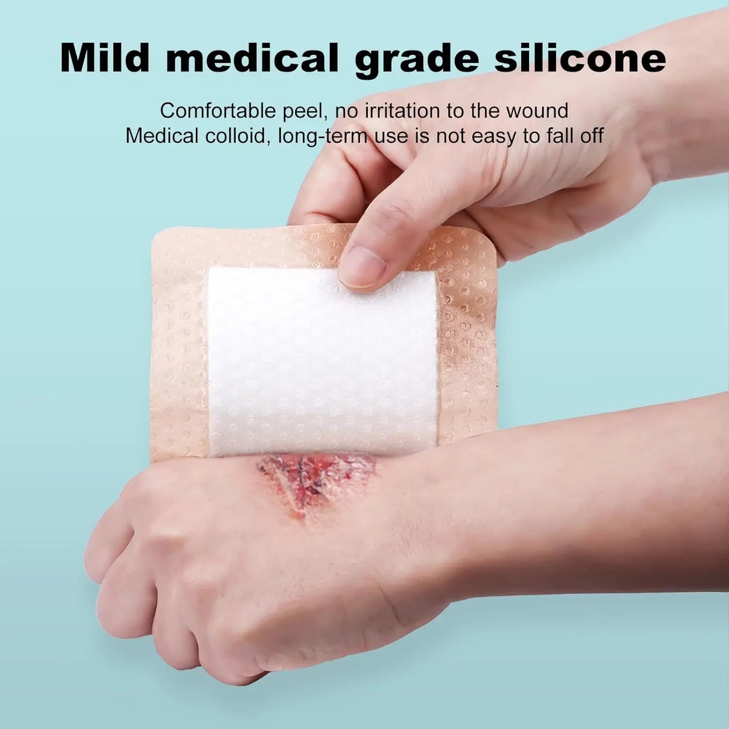 Silicone Foam Dressing with Border, 10 Pack Waterproof Wound Care Bandage, High Absorbent Pad for Bed Sores Peaceful Pleasures Health and Wellness