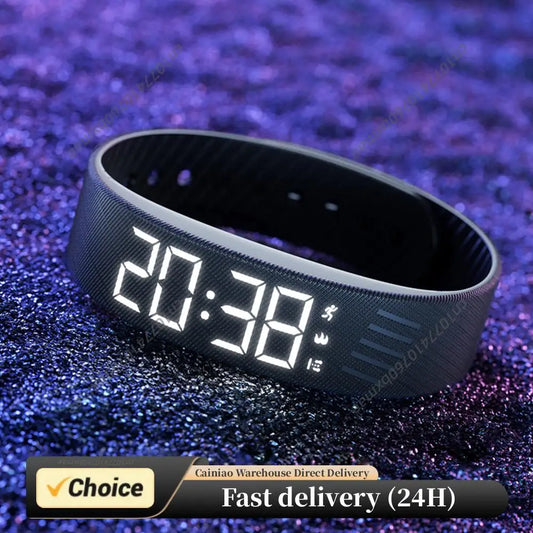 Vibrating Alarm Wristband Waterproof Silent Vibration Alarm Watch with Step Counter Pedometer for Heavy Sleepers Students Peaceful Pleasures Health and Wellness