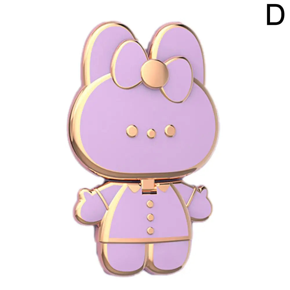 Cute Cat Phone Stand & Finger Holder with Makeup Mirror