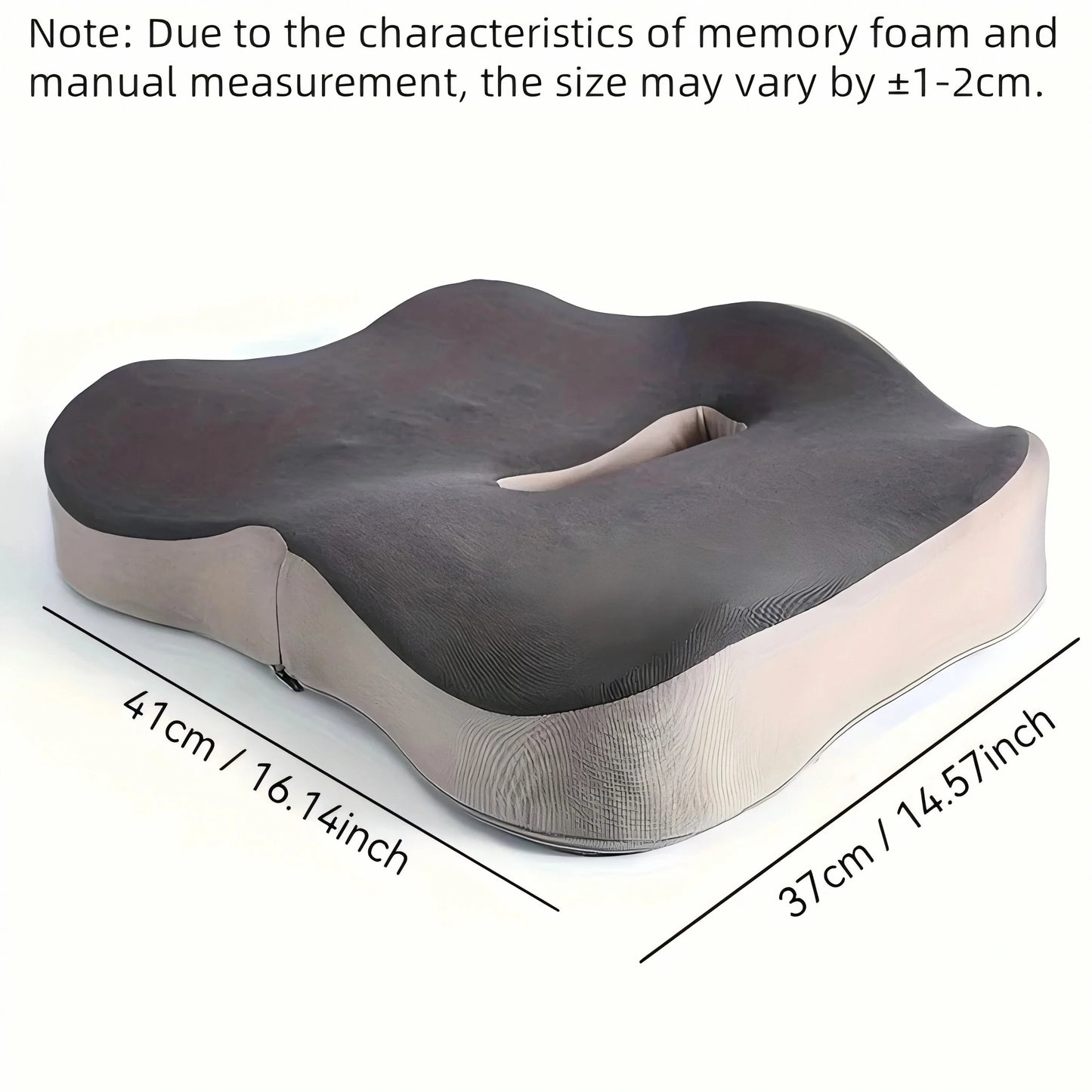 Memory Foam Seat Cushion – Ergonomic Center Groove, Non-Slip