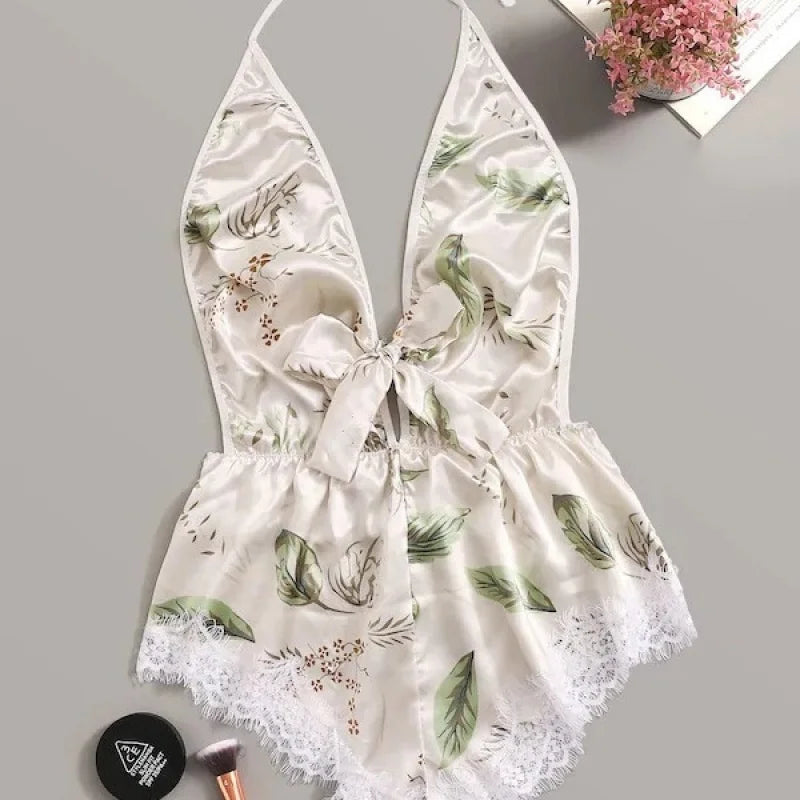 Women's Ice Silk One-Piece Pajamas | Summer Babydoll Sleepwear