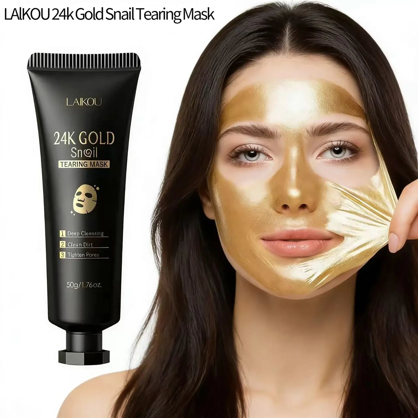 LAIKOU 24K Gold Snail Peel-Off Mask – Deep Clean & Blackheads