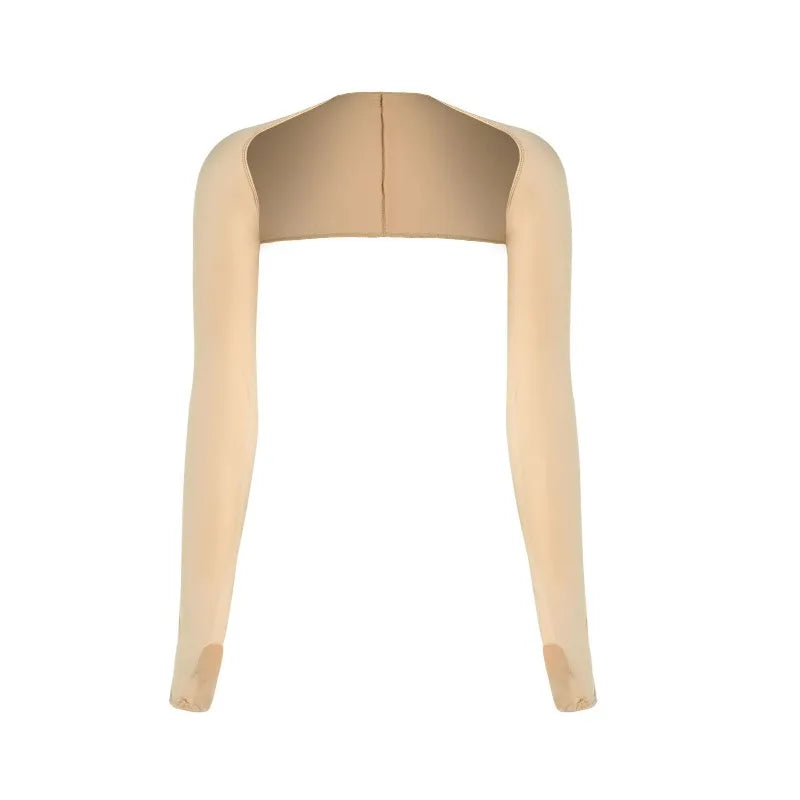 Ice Silk One Piece Shoulder Attached Ice Sleeve Women's UV-Resistant Outer Cover for Golf Sleeve Cover for Sun Protection Peaceful Pleasures Health and Wellness Skin color