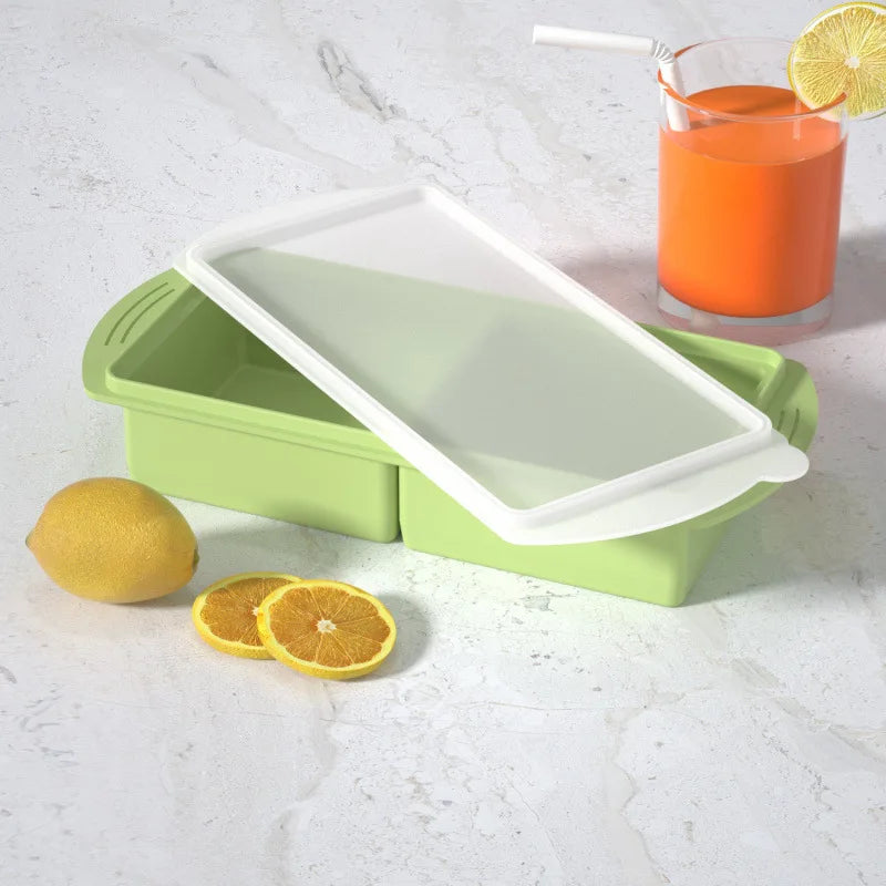 Silicone Freezer Tray with Lid | Soup Broth Ice Mold BPA-Free