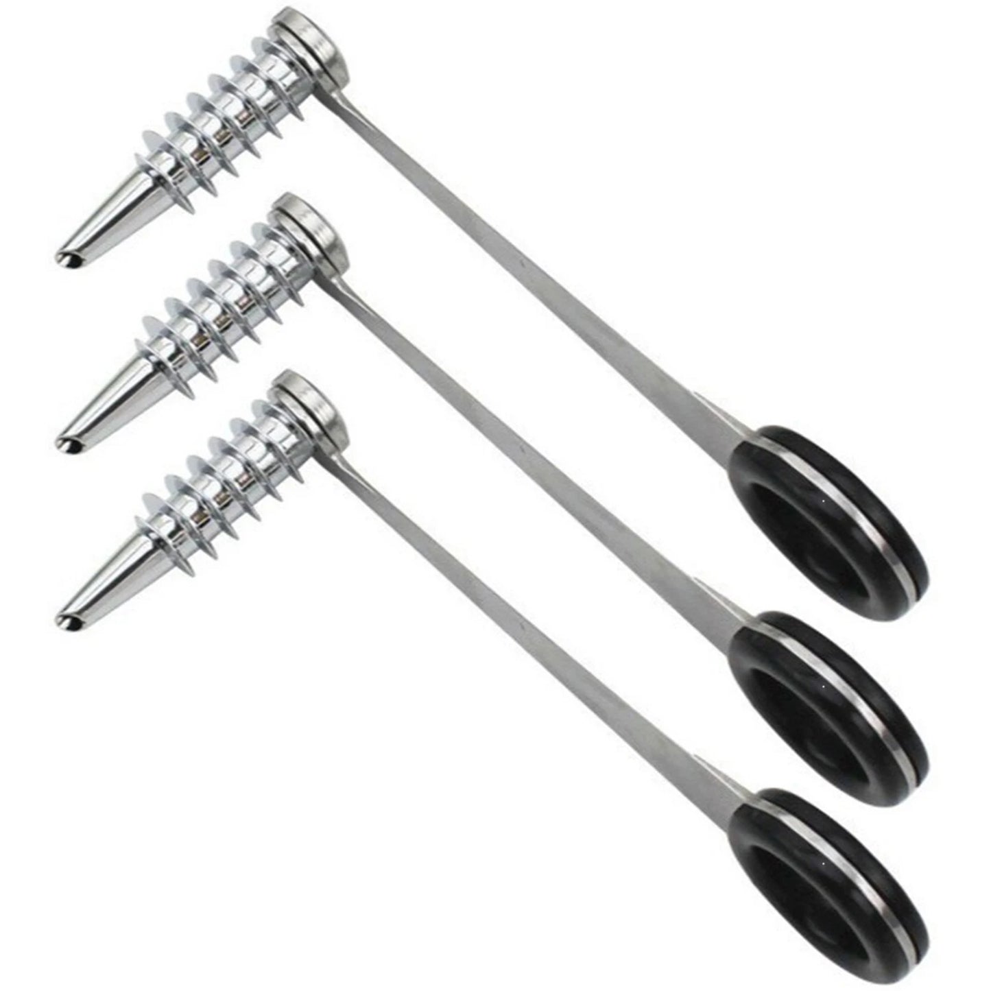 Stainless Steel Spiral Vegetable Cutter | Manual Slicer Tool Spiral Vegetable Cutter Peaceful Pleasures Health and Wellness 3pcs